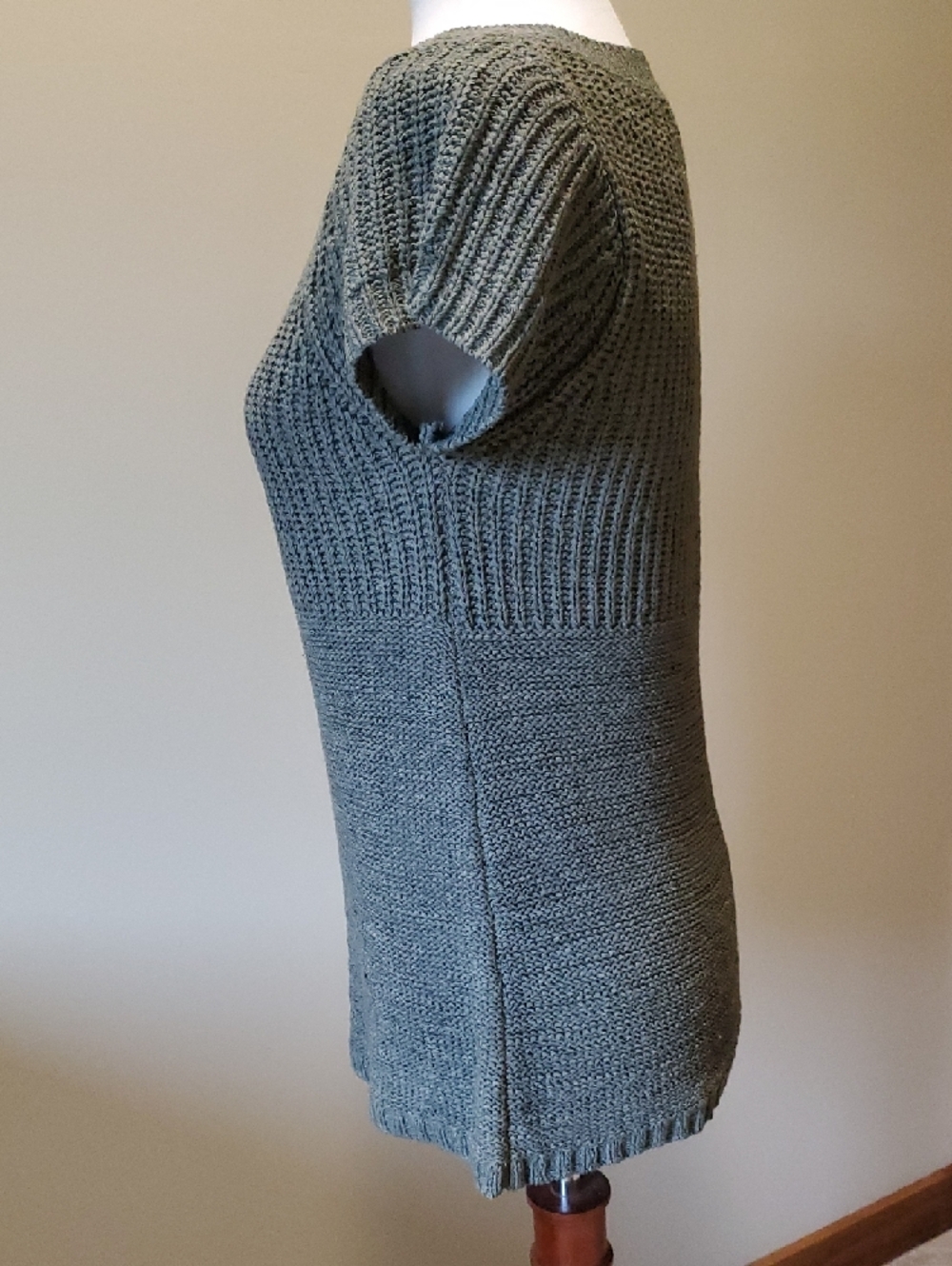 august silk Olive Textured Open-Knit Short Sleeve Top - Picture 7 of 10